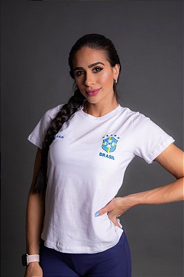 Camiseta Feminina Brasil - Roma Branco