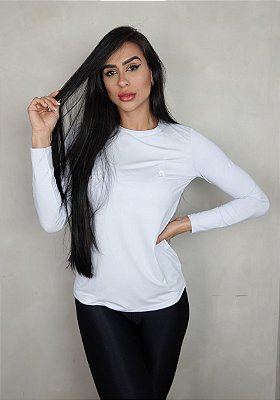 Camiseta Feminina com Proteção UV  - Branca