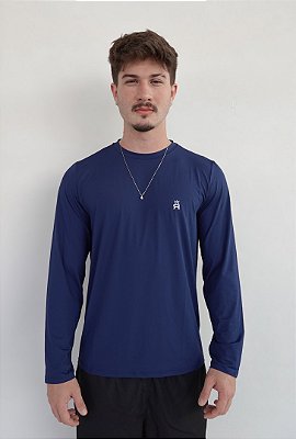 Camiseta Masculina com Proteção UV - Azul Marinho