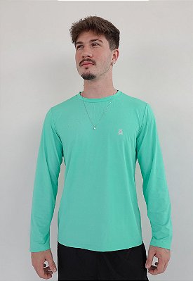 Camiseta Masculina com Proteção UV - Verde Claro