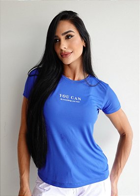 Camiseta Feminina You Can - Azul