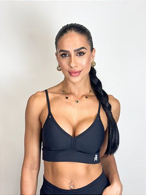 Top de Alcinha Calore Roma - Preto