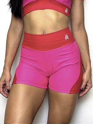 Shorts Curto Coral Roma - Rosa/Vermelho