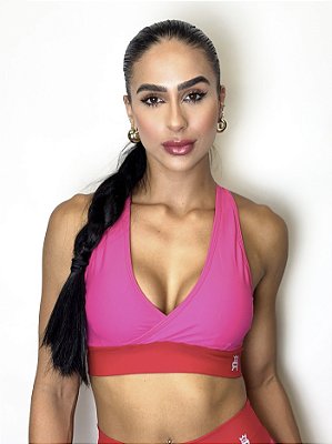 Top Nadador Coral Roma - Rosa/Vermelho
