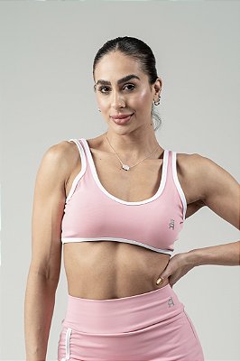 Top Alcinha Duo Rosa/Branco