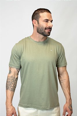 Camiseta Básica Masculina Algodão Roma - Verde