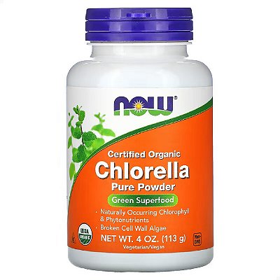 Chlorella Pura em Pó 113g Now Foods