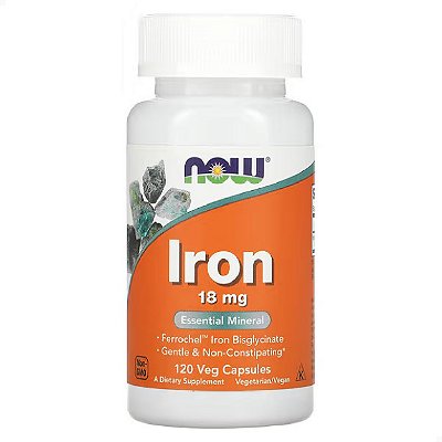 Ferro 18mg  120 veg caps Now Foods