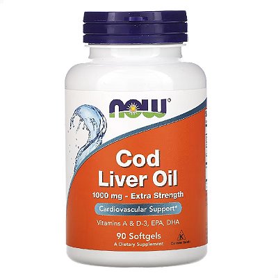 Óleo de Fígado de Bacalhau 1000mg 90 caps Now Foods