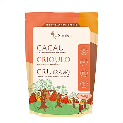 Cacau Crioulo em Pó Cru (raw) Vegano Souly 240g