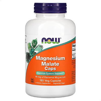 Magnésio Malato 840mg 180 veg caps Now Foods