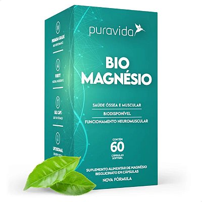 Bio Magnésio Saúde Ossea Dental Muscular 60 caps Puravida