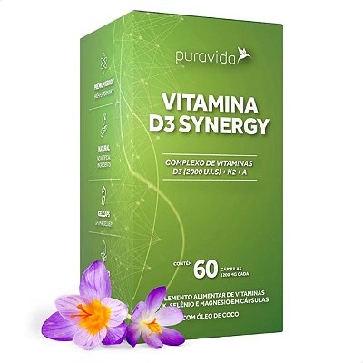 Vitamina D3 Synergy 60 caps Puravida