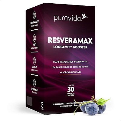 Resveramax Longevidade 30 caps Puravida