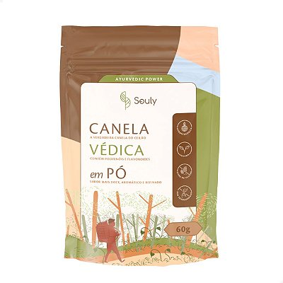 Canela do Ceilão Védica em Pó 60g Souly