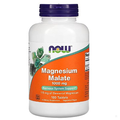 Magnésio Malato 1000mg 180 tabs Now Foods