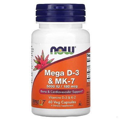 Mega D3 e Mk7 60 veg caps Now Foods
