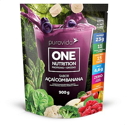 One Nutrition Proteína Vegana Açaí com Banana 900g Puravida