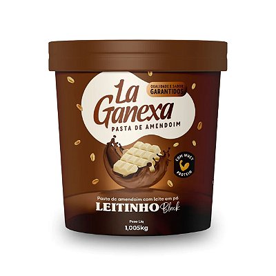 Pasta de Amendoim Leitinho Black com Whey Protein 1kg La Ganexa