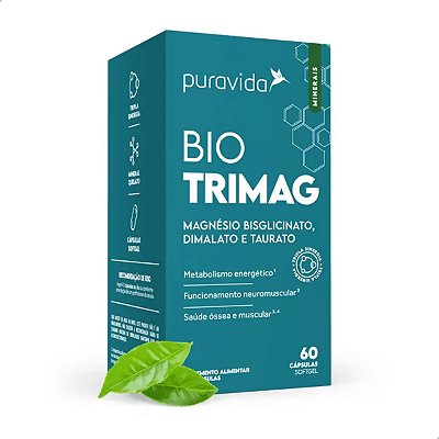 Bio TriMag Saúde Óssea Muscular 60 caps Puravida