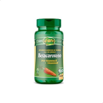 Betacaroteno Vitamina A + Vitamina C 500mg 120 caps Unilife