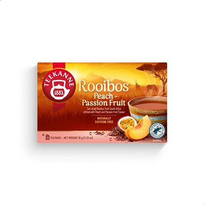 Chá Vermelho de Rooibos Pêssego e Maracujá 20 saq. 35g Teekanne