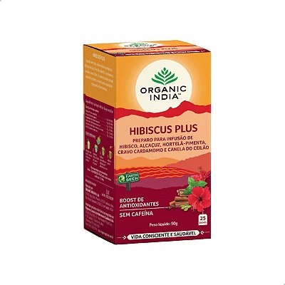 Chá Hibiscus Plus 25 sachês Organic India