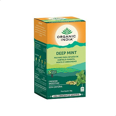 Chá Deep Mint 25 sachês Organic India