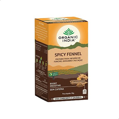 Chá Spicy Fennel 25 sachês Organic India