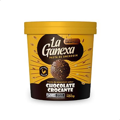 Pasta de Amendoim sabor Chocolate Crocante 450g La Ganexa