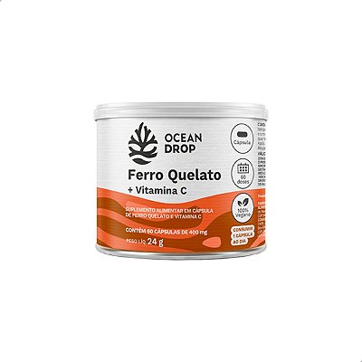 Ferro Quelato +  Vitamina C 60 caps Ocean Drop