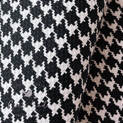 SINTÉTICO PIED DE POULE 0.8 - PRETO E BRANCO