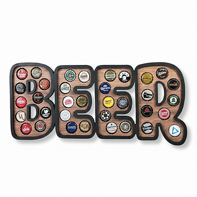 Porta Tampinhas Beer - Linha Decoratto - 35 Tampinhas