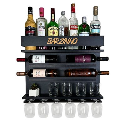 Barzinho Adega Parede Preto - 60x51