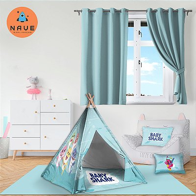 Cabaninha/tenda/toca Infantil para Festa do Pijama Baby Shark Montessori