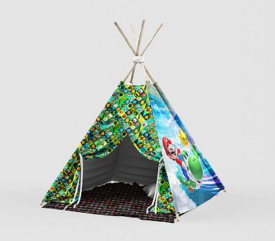 Cabaninha/tenda/toca Infantil para Festa do Pijama Super Mario Montessori