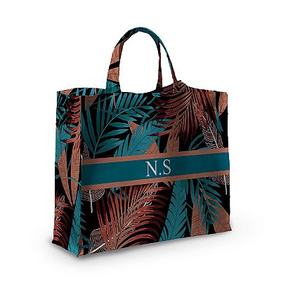 Bolsa Nave Bag Impermeável Estampas Folhas Verdes