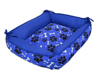 Caminha Retangular Pet - Azul Patinhas