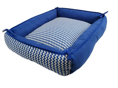 Caminha Retangular Pet - Azul Listrado