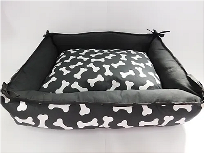 Caminha Retangular Pet - Preto Ossinhos