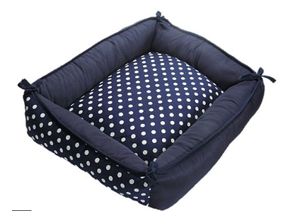 Caminha Retangular Pet - Marinho Bolinhas