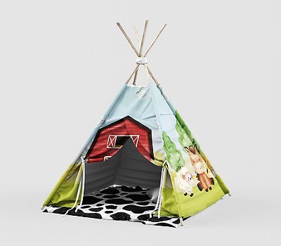 Kit Cabaninha/tenda/toca Infantil para Festa do Pijama Fazendinha Montessori
