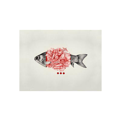 Jogo Americano Para Mesa Posta Peixe Abstrato