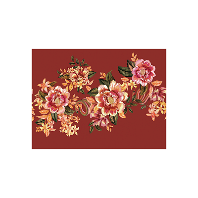 Jogo Americano Para Mesa Posta Floral Vermelho