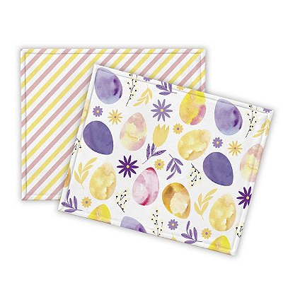 Jogo Americano Mesa Posta Páscoa Amarelo e Lilas
