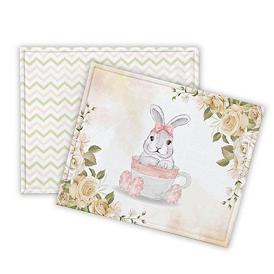 Jogo Americano Mesa Posta Coelho Páscoa Amarelo