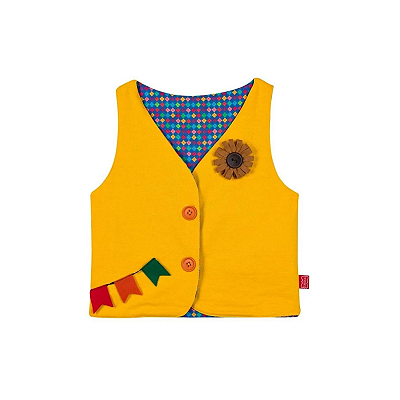 Colete Quadrilha/junina/caipira/são João Infantil - amarelo