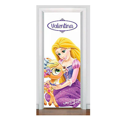 Adesivo Para Porta Infantil Com Nome - Rapunzel