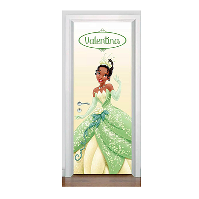 Adesivo Para Porta Infantil Com Nome - A Princesa e o Sapo
