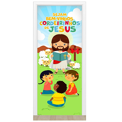 Capa De Porta Decorativo Tecido 0,85x2,10m - Sejam Bem vindos